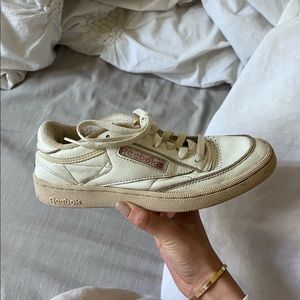 Reebok White & Pink Club C 85 Shoes